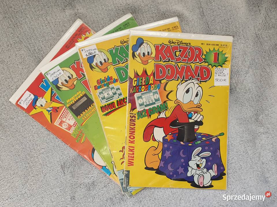 Kaczor Donald numer 1 2 3 i 4 1994 Polskie Gdynia