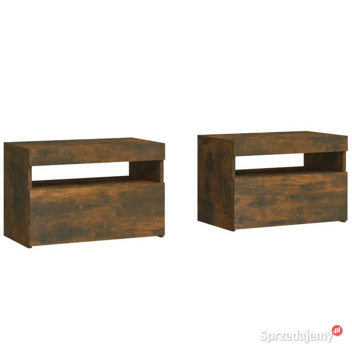 Szafki nocne z LED 2 przydymiony dąb 60x35x40 Nocne Warszawa sprzedam