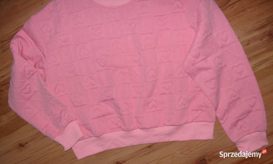 Ebelieve bluza w wyduszane serca literki r ML różowy Rawicz
