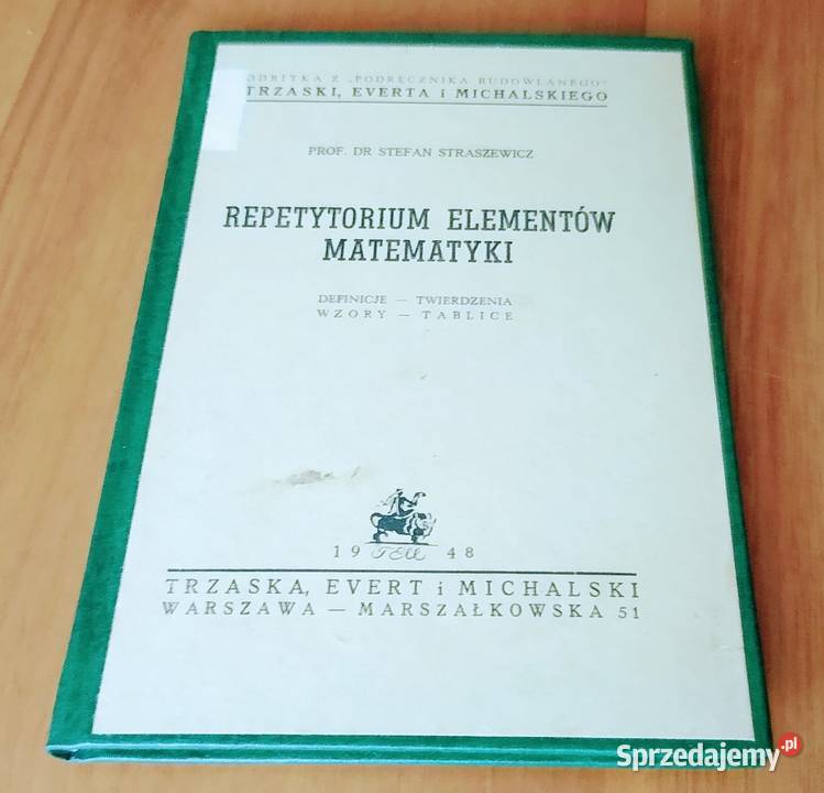 Repetytorium elementów matematyki definicje Rok wydania 1948 sprzedam