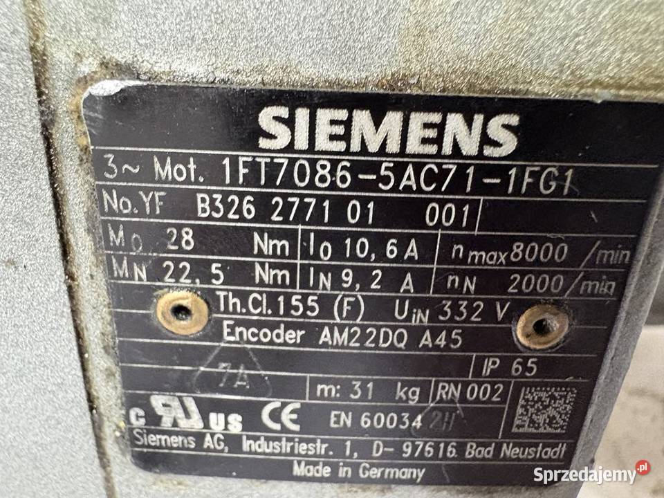 Siemens 1FT70865AC711FG1 Servo Motor Pozostałe Warszawa
