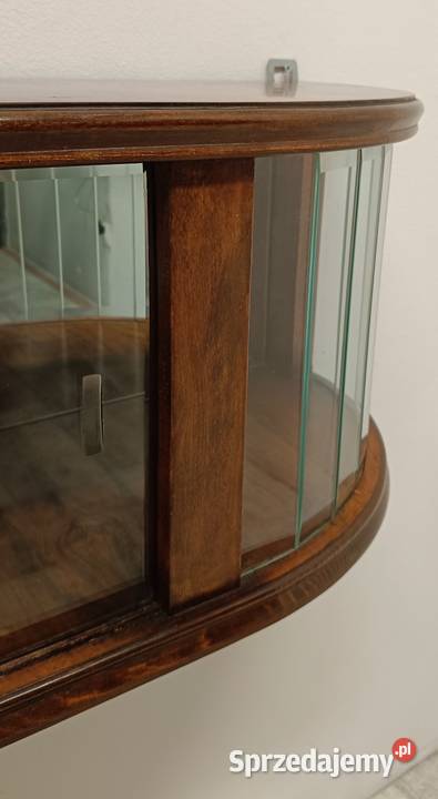 witrynka półka wisząca Art deco fornir orzech Radomsko
