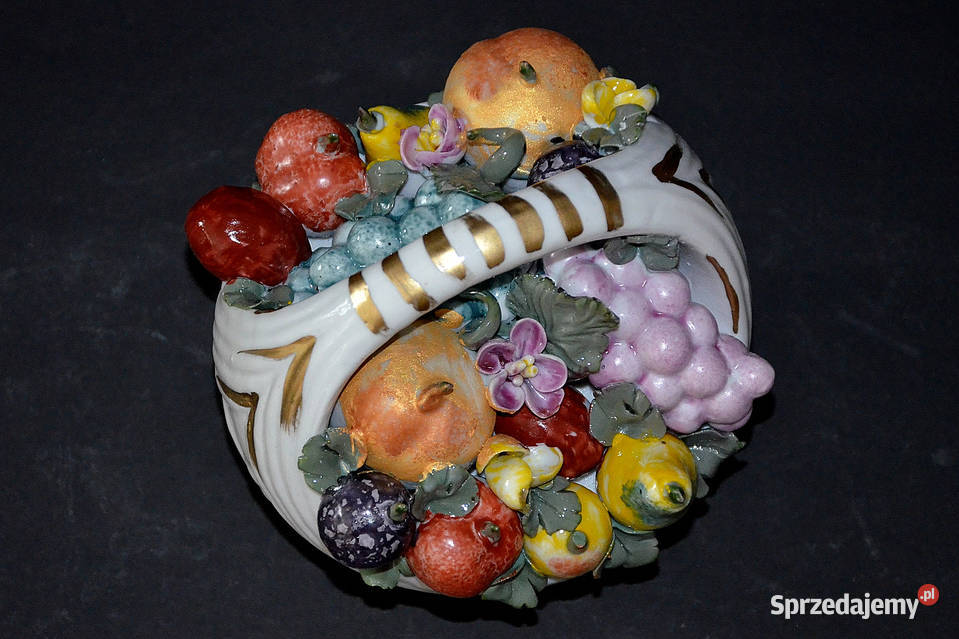 Roceram porcelana koszyk kwiatów owoców nowe ok Środa Wielkopolska