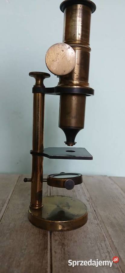 Zabytkowy mosiezny mikroskop z XX w Kraków
