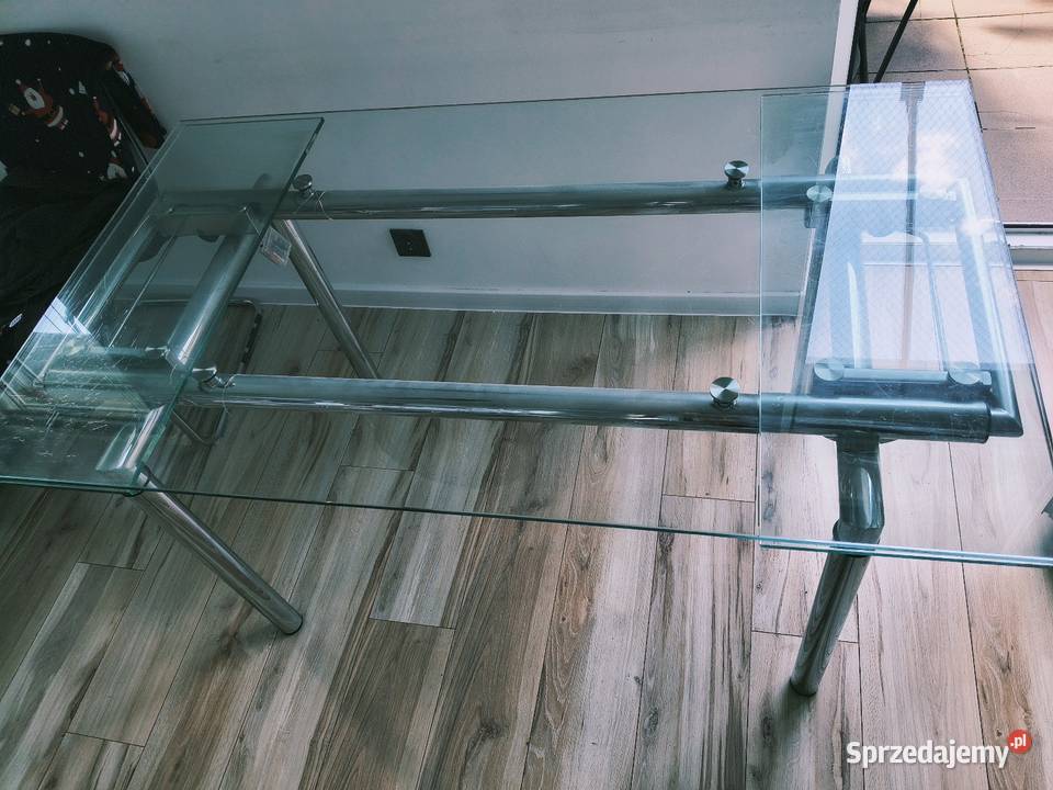 Szklany rozkładany stół ikea łódzkie Aleksandrów Łódzki