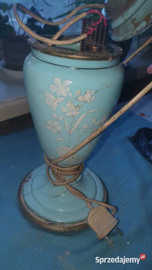 Lampa duża porcelanowa elektryczna art Deco Warszawa