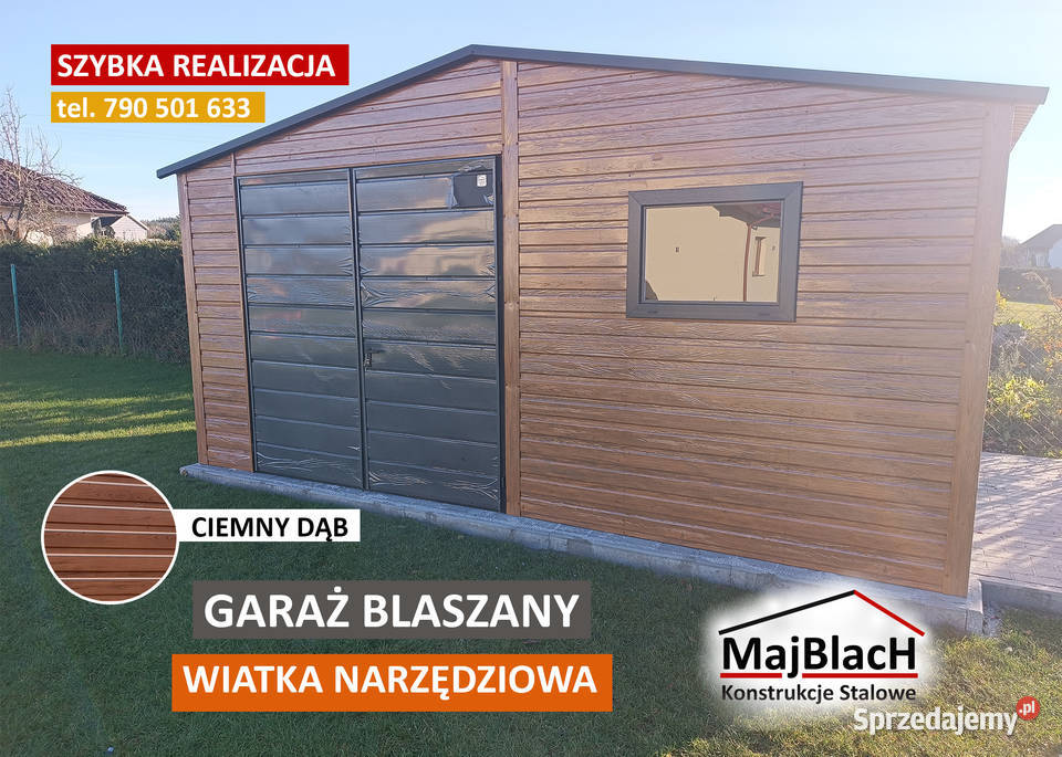 Garaż Blaszany do ogroduWiata Blaszak Garaże 20m2 zachodniopomorskie sprzedam