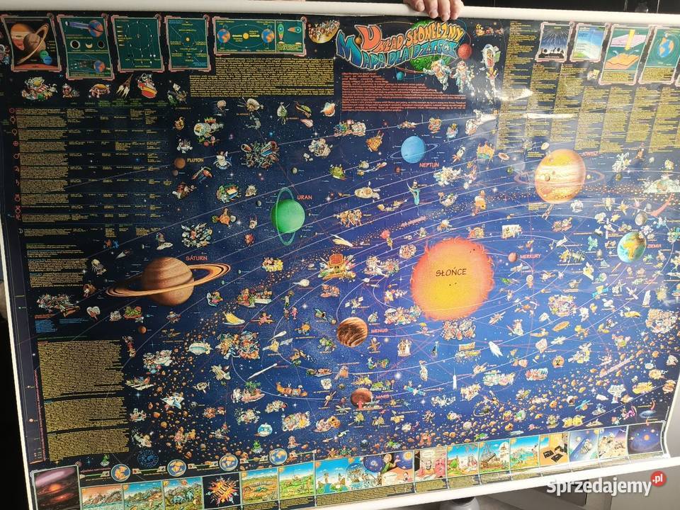 Mapa układu słonecznego XXL zwijana dzieci Toruń