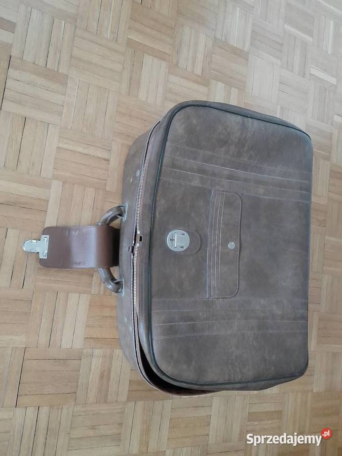 Walizka vintage szaro beżowa Warszawa sprzedam