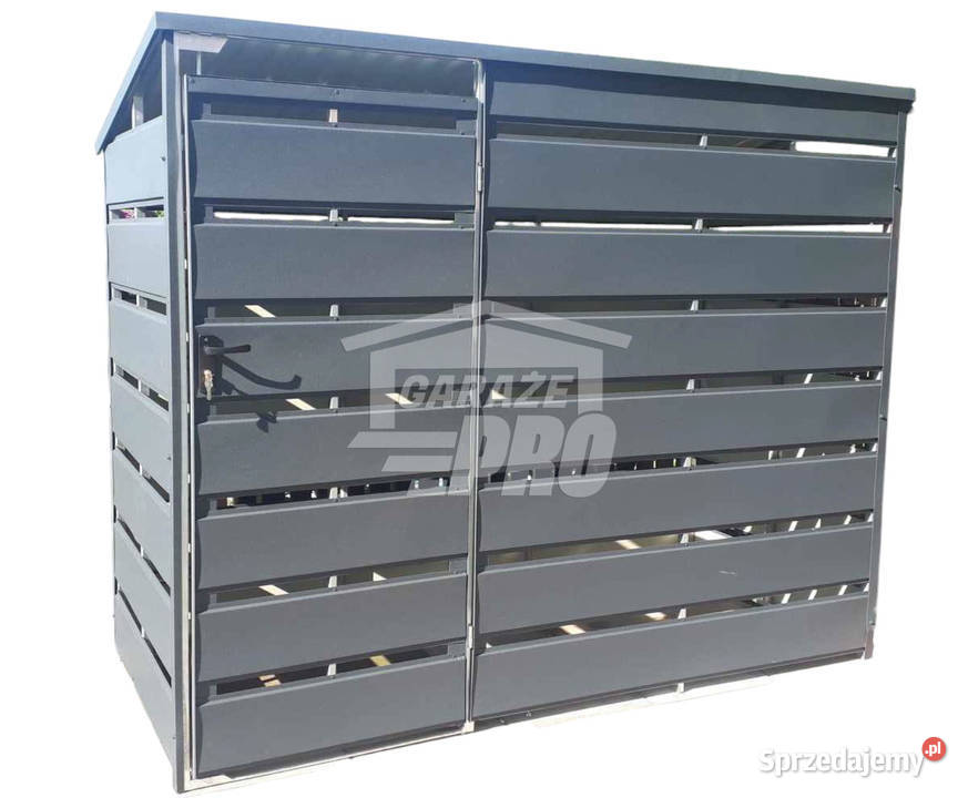 Wiata śmietnikowa spad tył 25x06m Antracyt Białogard