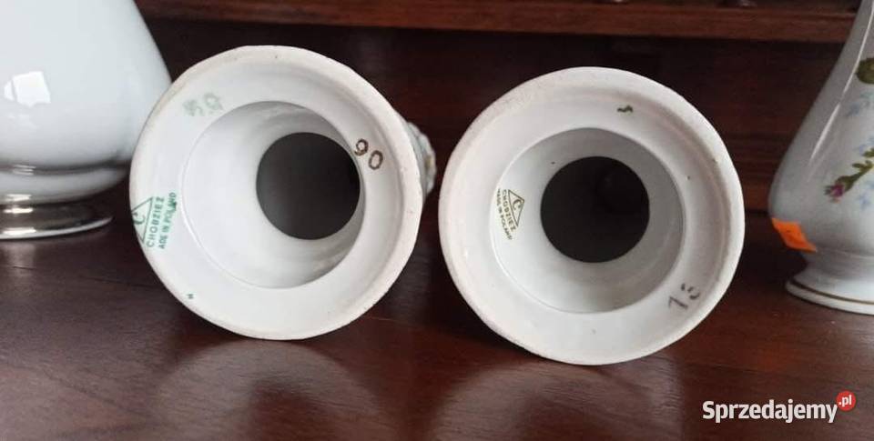 2 świeczniki Iwona Chodzież Made in Poland Porcelana i szkło