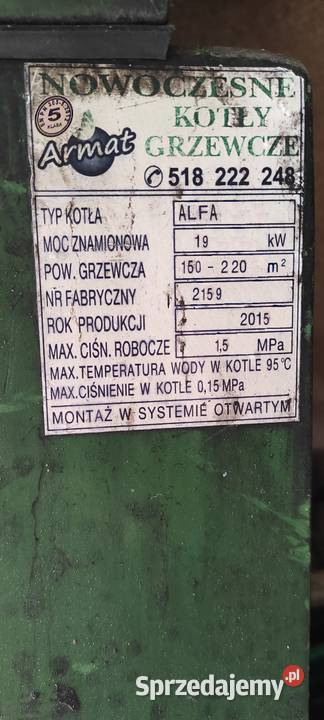 Piec armat 19kw z zasobnikiem na ekogroszek Kołobrzeg sprzedam