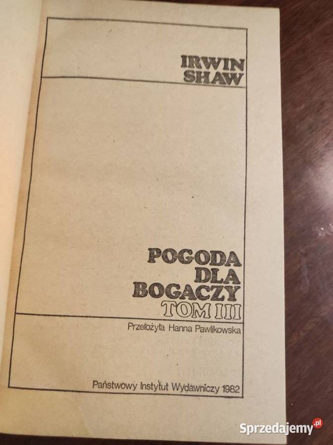 Pogoda bogaczy Irwin Shaw Kielce