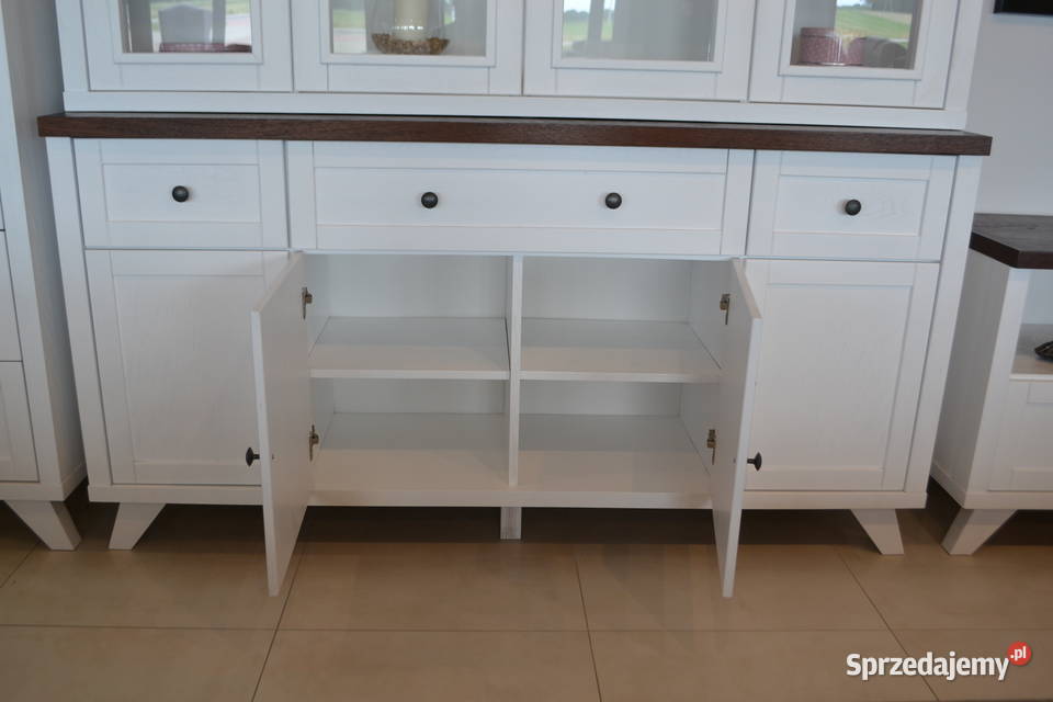 Drewniana witryna z komodą Natura II Producent Szafy, regały, półki Wrocław