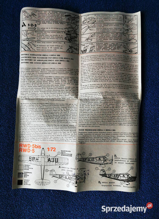 Model samolotu RWD5 bis do sklejania skala 172 z Polkowice