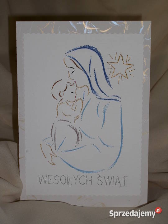 Kartki haftowane Bożonarodzeniowe na Boże sprzedam