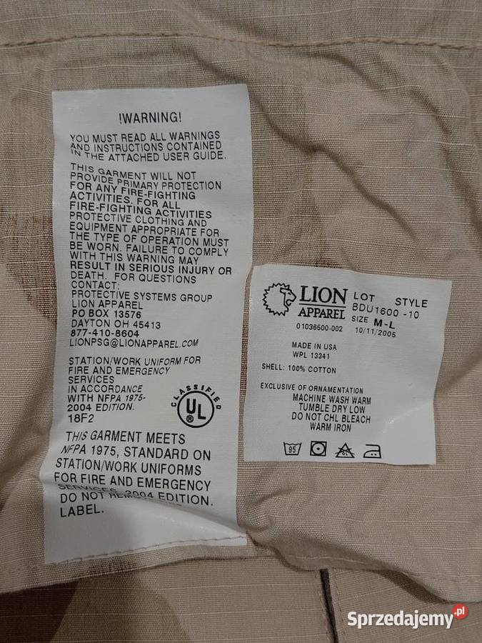 Spodnie bdu 3 color Lion Apparel Medium Long Antyki, Sztuka, Kolekcje Wrocław