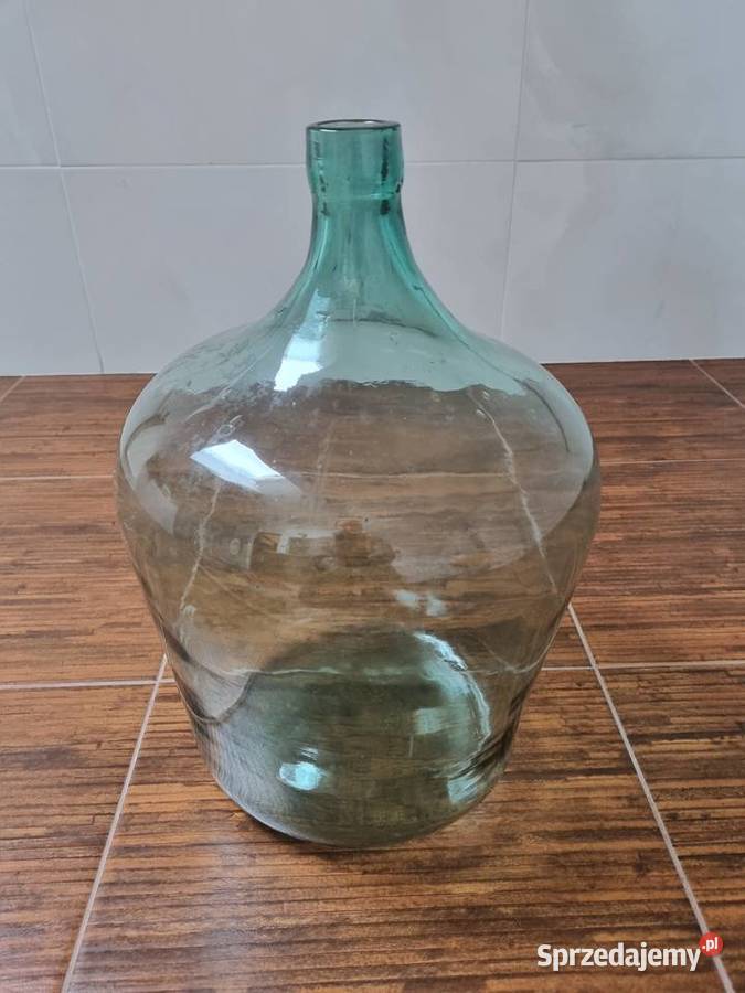 Gąsior na wino 12 litrów Zielone szkło prl lubelskie