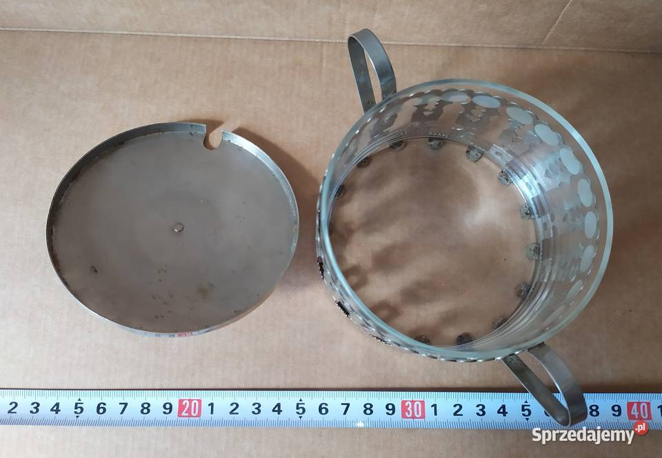 516 CUKIERNICA szklana z koszyczkiem RETRO Łódź