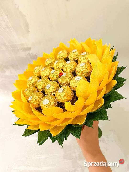 Duży słonecznik z cukierkami rozmiar XL Rękodzieło Zielona Góra