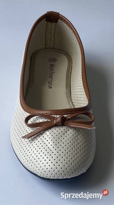 Beżowe baleriny z kokardą rozmiar 36 AK10 Balerinki Żyrardów
