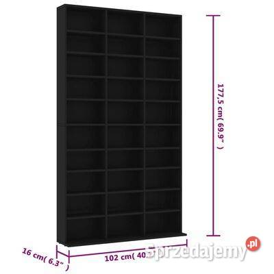 vidaXL Szafka na CD czarna 102x16x1775 materiał Warszawa sprzedam