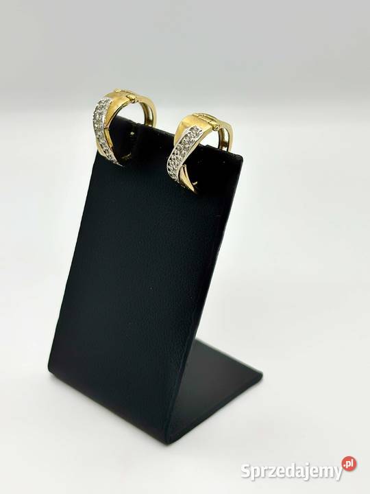 Złote kolczyki pr 333 179g Cyrkonia Elbląg