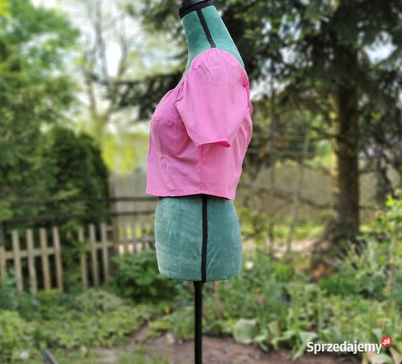 Różowy top Sinsay M 38 gorsetowy bufki barbie Szczecin