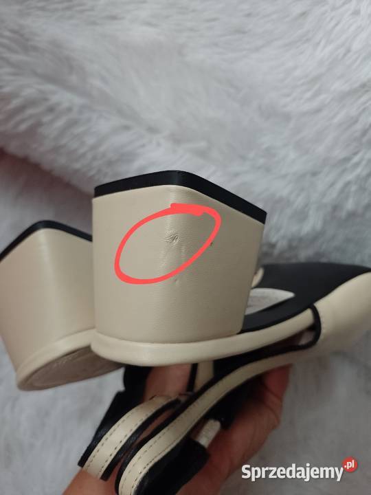 41 ASOS Kremowo czarne czółenka z odkrytą piętą Kraków sprzedam