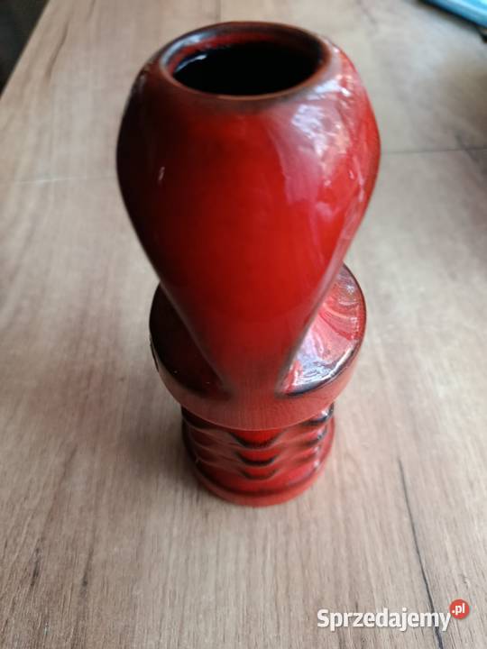 Wazon PM modelka ceramika szkliwiona czerwony zachodniopomorskie Choszczno