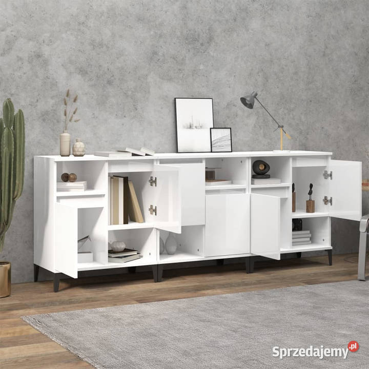 Komody 3 biel z połyskiem 60x35x70 WM3185745 Warszawa