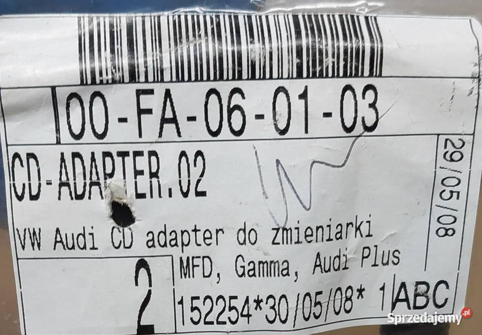 ZŁĄCZE ADAPTER ZMIENIARKI CD MFD GAMMA AUDI PLUS dolnośląskie Mielęcin