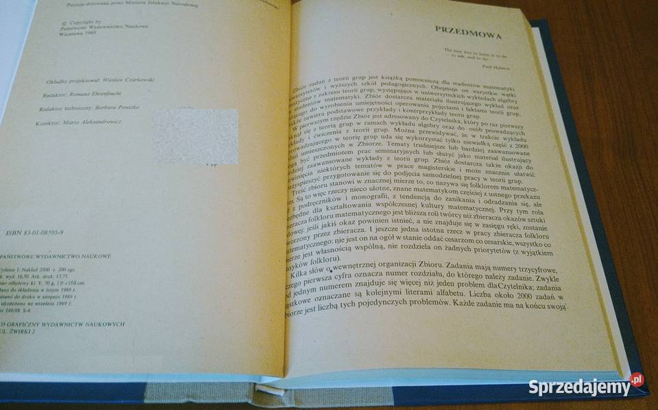 Zbiór zadań z teorii grup Kazimierz Szymiczek Gdańsk sprzedam