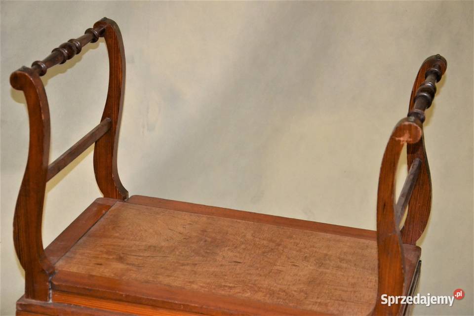 Bidet stołek z odkładaną pokrywą orzechowy lata Warszawa