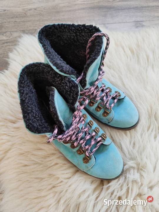 Asos Buty Turkusowe botki 37 Vintage 37 Jasło