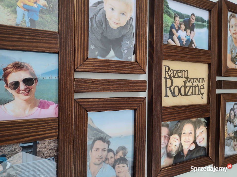 Drewniana Multirama Ramka na 12 zdjęć 10x15 Poznań sprzedam