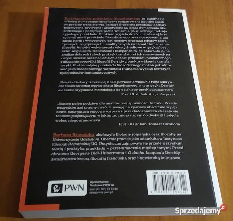 Problematyka przekładu filozoficznego na Rok wydania 2018 Gdańsk
