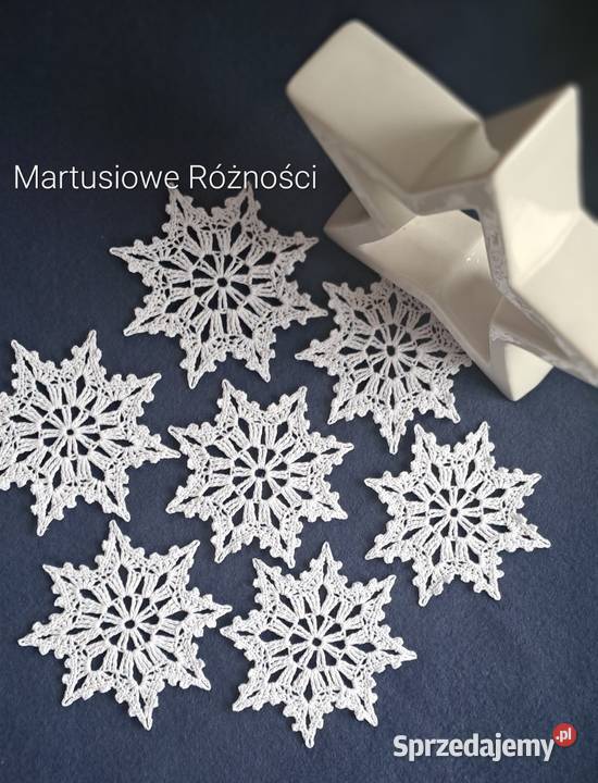 Gwiazdki szydełkowe zestaw 6 sztuk Rękodzieło