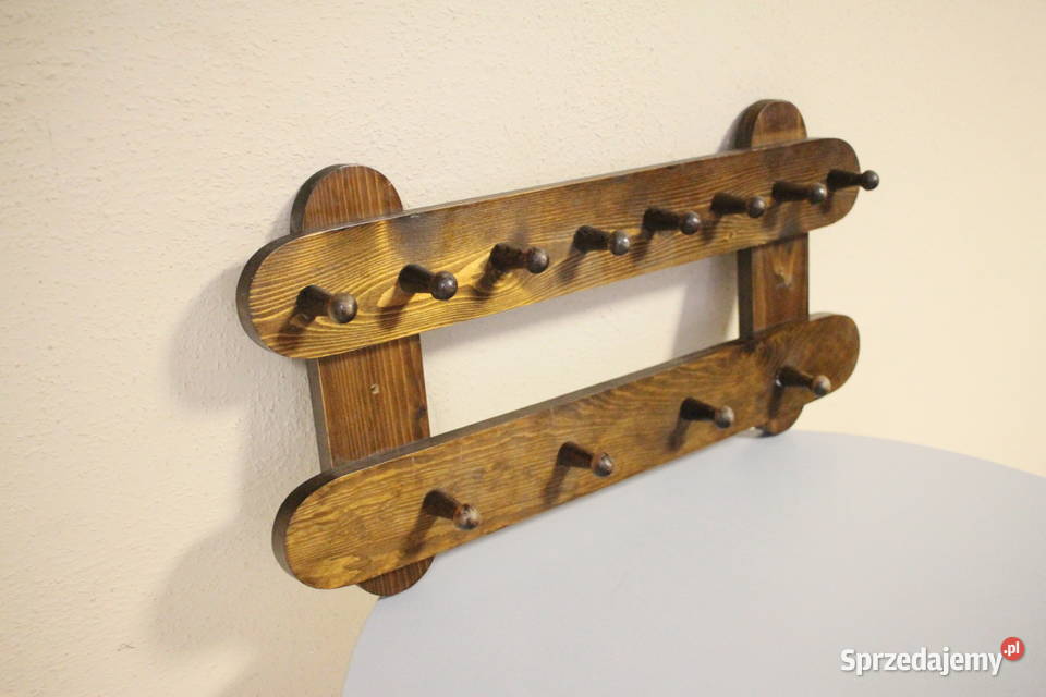 Drewniany stylowy wieszak piękne zdobienie Pszczyna