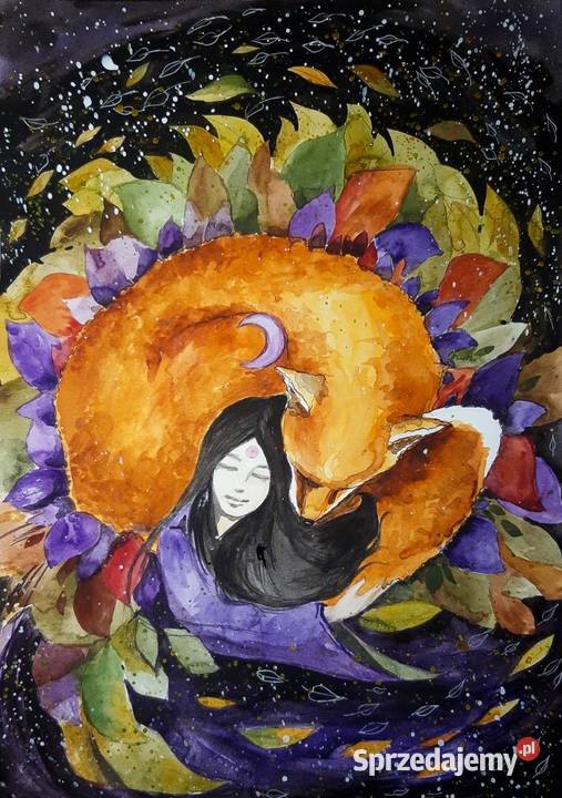 LISIA MANDALA akwarela artystki Adriany Laube Katowice