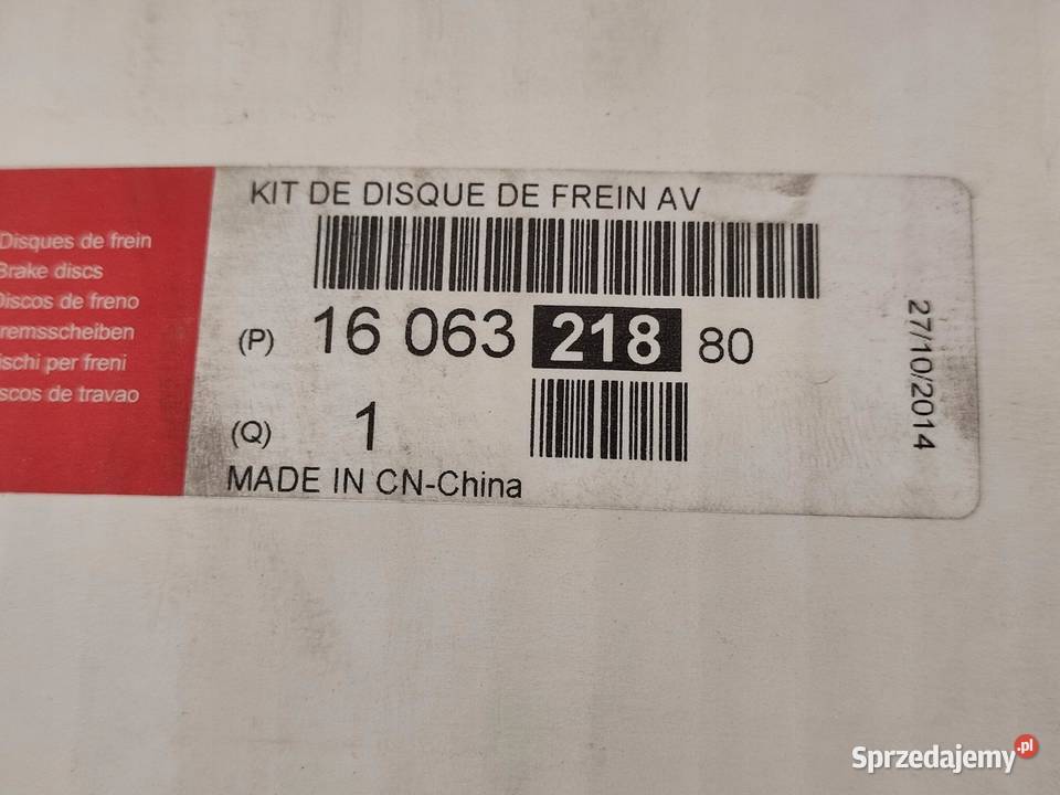 TARCZE HAMULCOWE 2 OPEL COMBO D 2012 EUROREPAR sprzedam