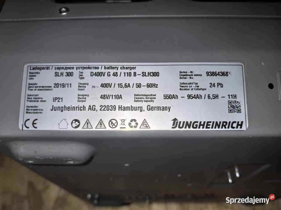 Prostownik Jungheinrich SLH 300 48V 110A Ostrów Wielkopolski