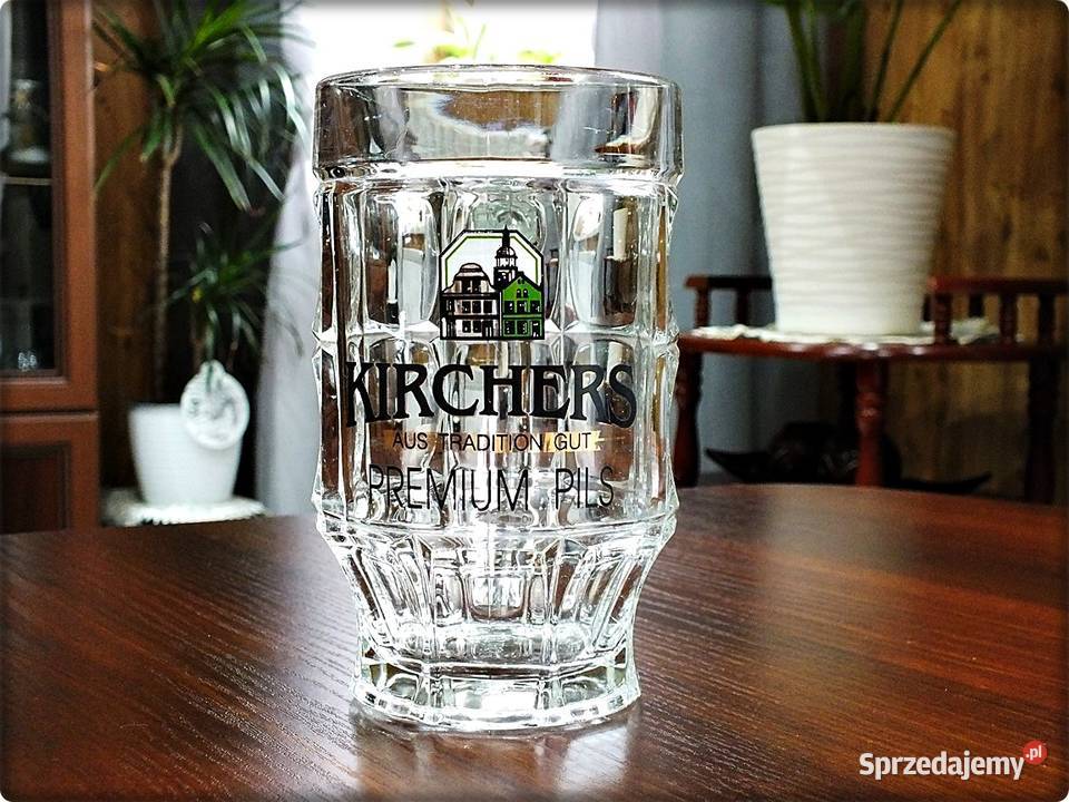 Niemiecki Szklany Kufel do piwa z uchem Kirchers lubuskie Żary