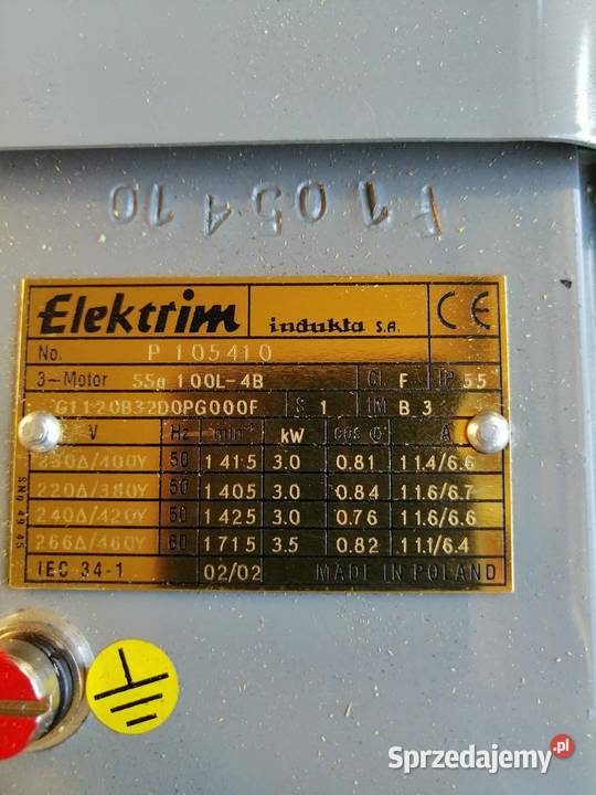 Silnik Elektrim Indukta SA 3 kW Polski silnik Rudnik nad Sanem sprzedam