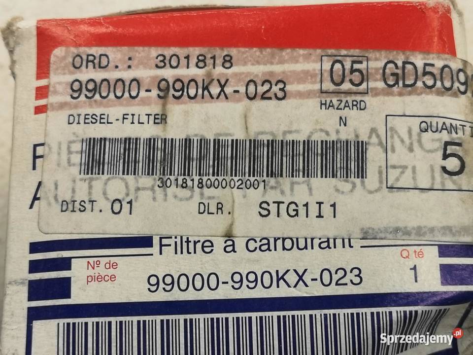 WKŁAD FILTRA PALIWA SUZUKI VITARA 19 D 19951999 Paliwa sprzedam