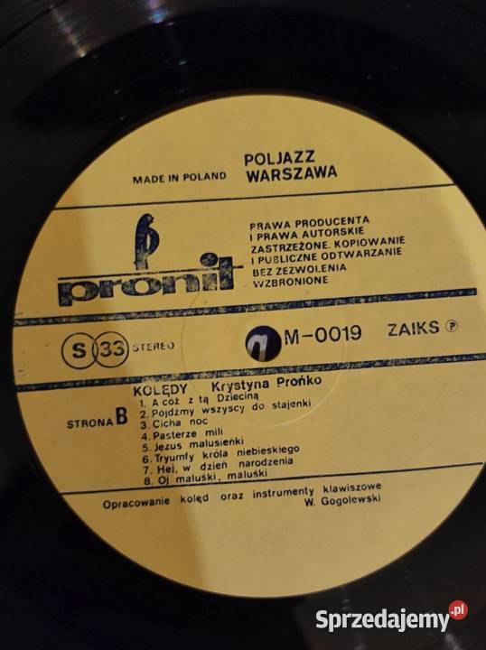1984 Krystyny Prońko zatytułowany Kolędy Płyta Kielce sprzedam