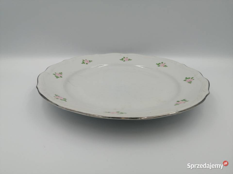 Talerze płytkie obiadowe WAŁBRZYCH porcelana z dolnośląskie Borów