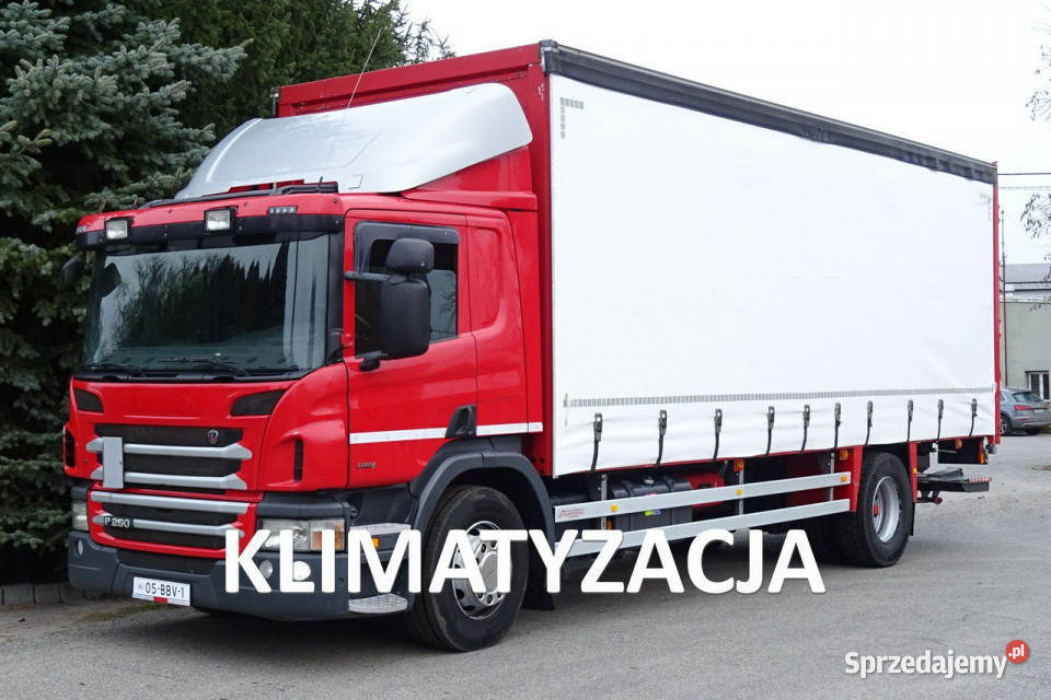 Scania P250 Euro 6 sypialna firanka 18pal winda pełny VAT Góra Kalwaria