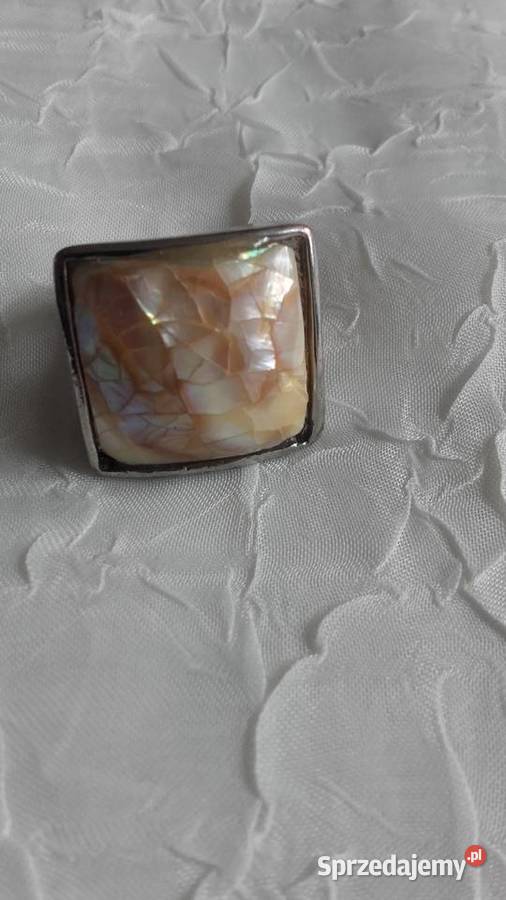 MIEDZIANY POWLEKANY SREBREM OKAZAŁY PIERŚCIEŃ wielkopolskie Piła