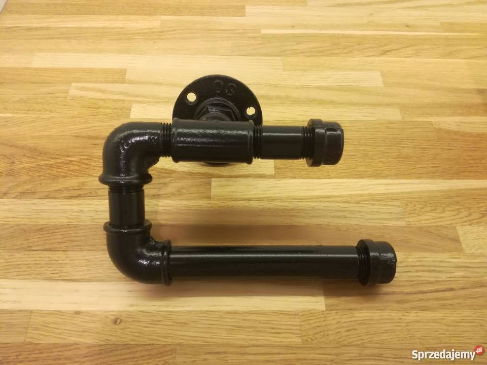 Industrialny uchwyt wieszak na ręcznik papierowy czarny Gdańsk